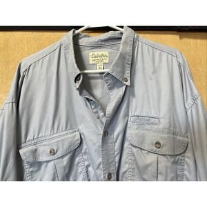 Cabela's Men's Long‎ Sleeve Outdoor/ Fishing Button Down Shirt Blue 2X
